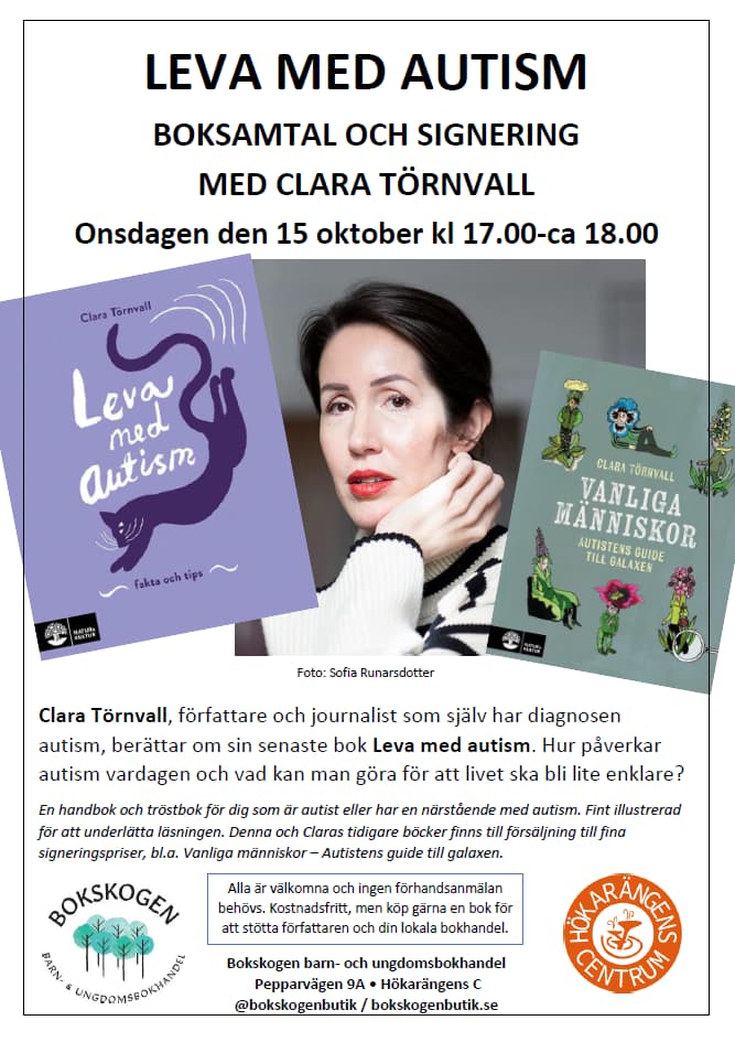 Leva med autism – Boksamtal och signering med författare Clara Törnvall